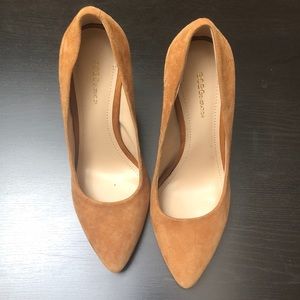 BCBGeneration tan suede pumps